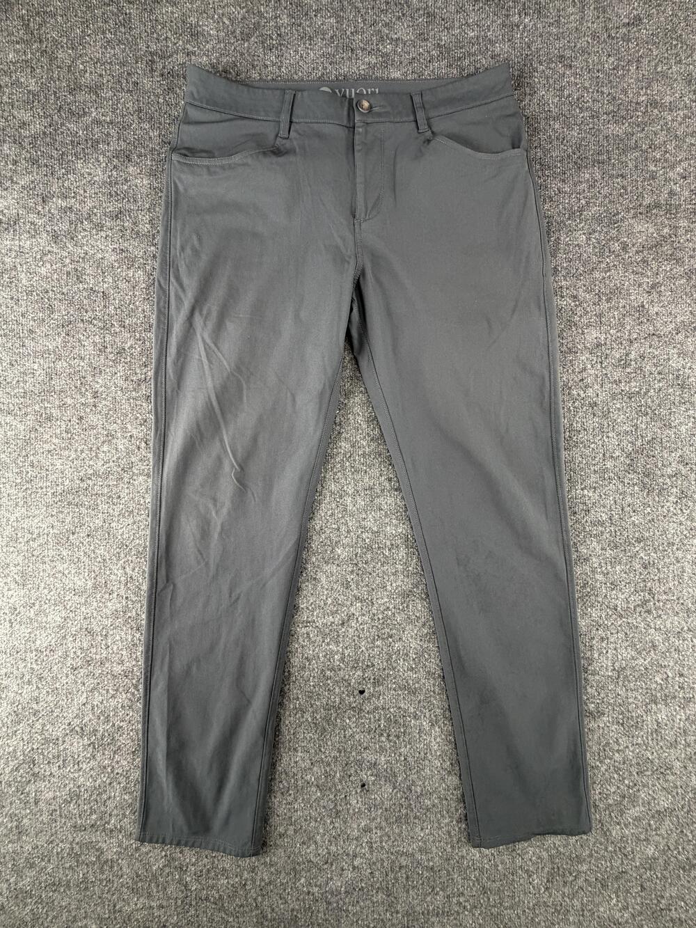 Vuori Pants Mens 35 Gray Performance Slim Tapered Zip Pocket Khakis Travel